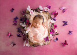 Pink Butterfly Beauty Newborn Photography Digital Background